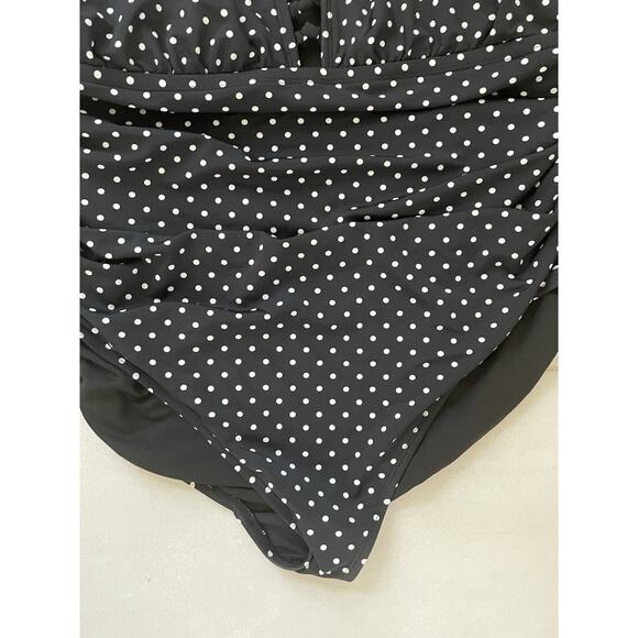 Lauren Ralph Lauren Swim One Piece Swimsuit Polka Dot Swimwear - Picture 5 of 10